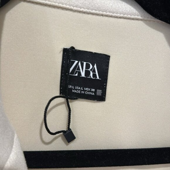 Zara Cream Trench Coat with Classic Lapel - Picture 2 of 3